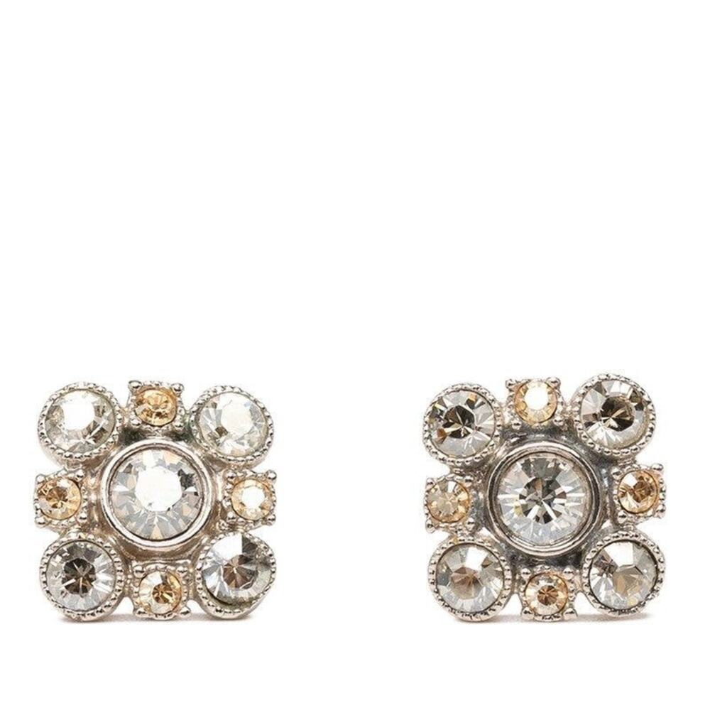 Chanel Bijoux Pierced Earrings Silver